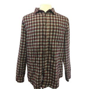 JACHS MFG CO Mens Casual Button Shirt Flannel XL Red Plaid L/S